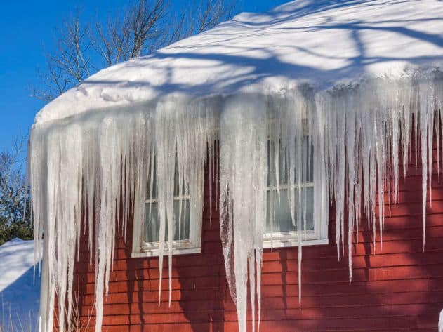 Picture of ice dams.