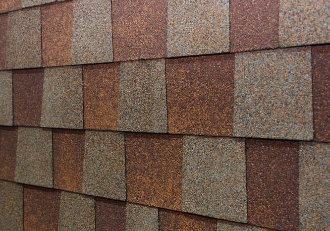 Picture of brown and grey shingles.